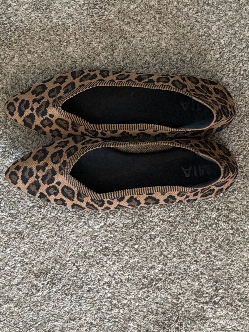MIA Knit Pointed Toe Leopard Print Flats